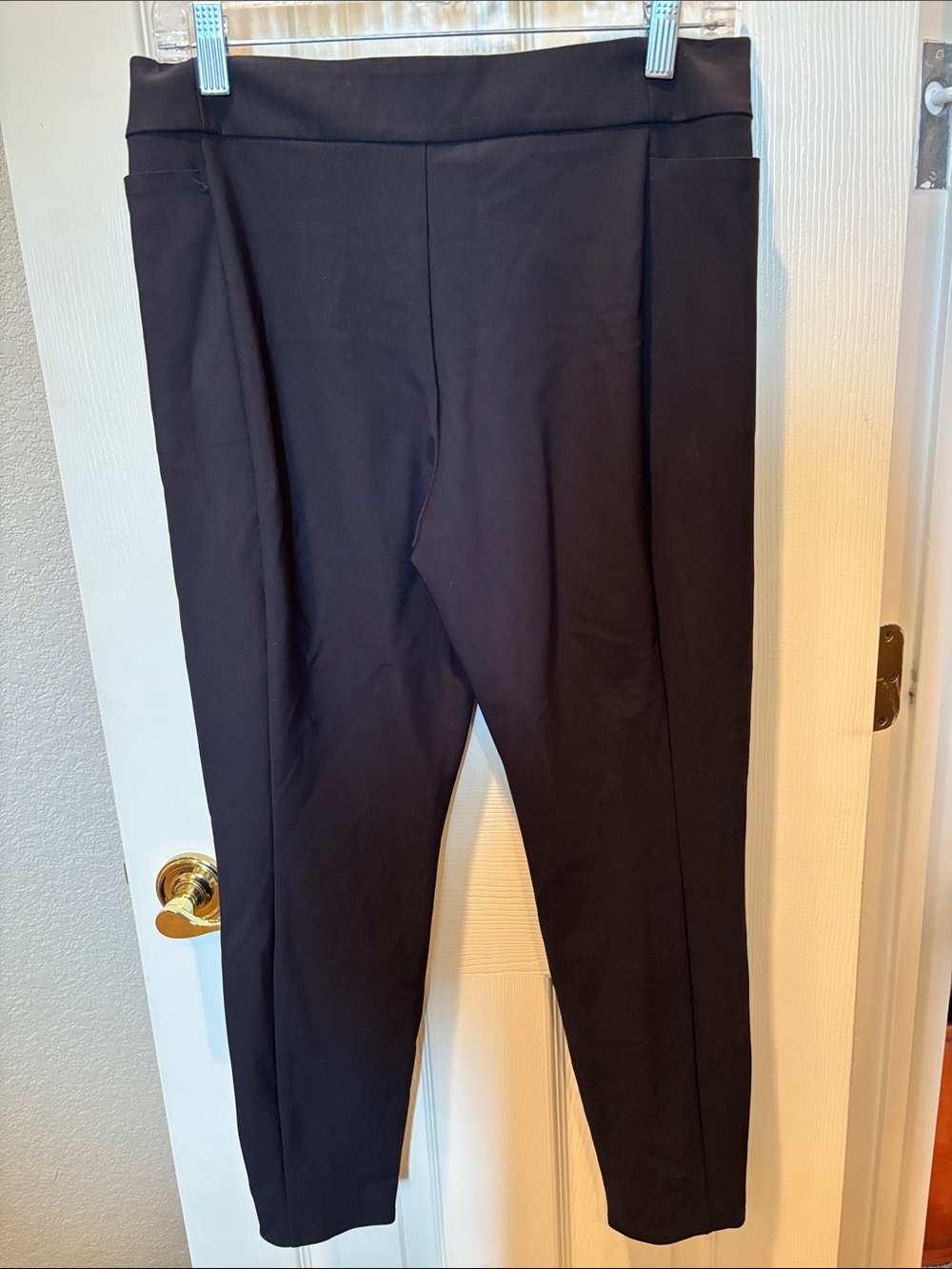Athleta Stellar Tight Pant 8P Black High Rise Ankle Slit Ponte Leggings Petite 8 - Picture 5 of 5